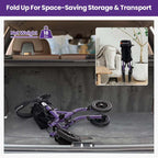 Foldable Rolling Rollator Walker With Seat, 9.5 Inch Pneumatic Wheels