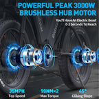 1500W Electric Mountain Bike 48V 20Ah, 20 inch Fat Tires, Shimano 7-Speed, Full Suspension - q20-1500w