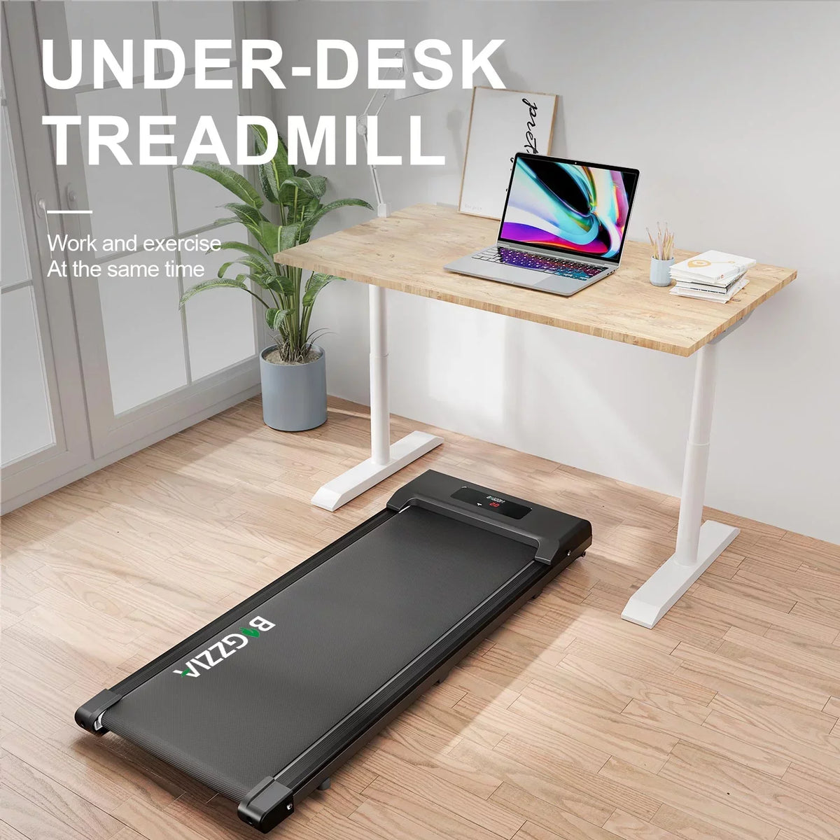 Bigzzia Portable Running and Walking Treadmill, 2 HP, 265 lbs Maximum Weight