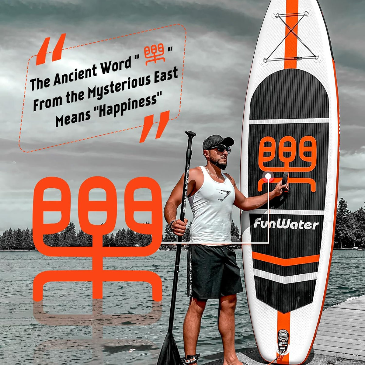 FunWater Inflatable Stand Up Paddle Board, 11 ft x 32 in x 6 in - SUP Paddle Accessories