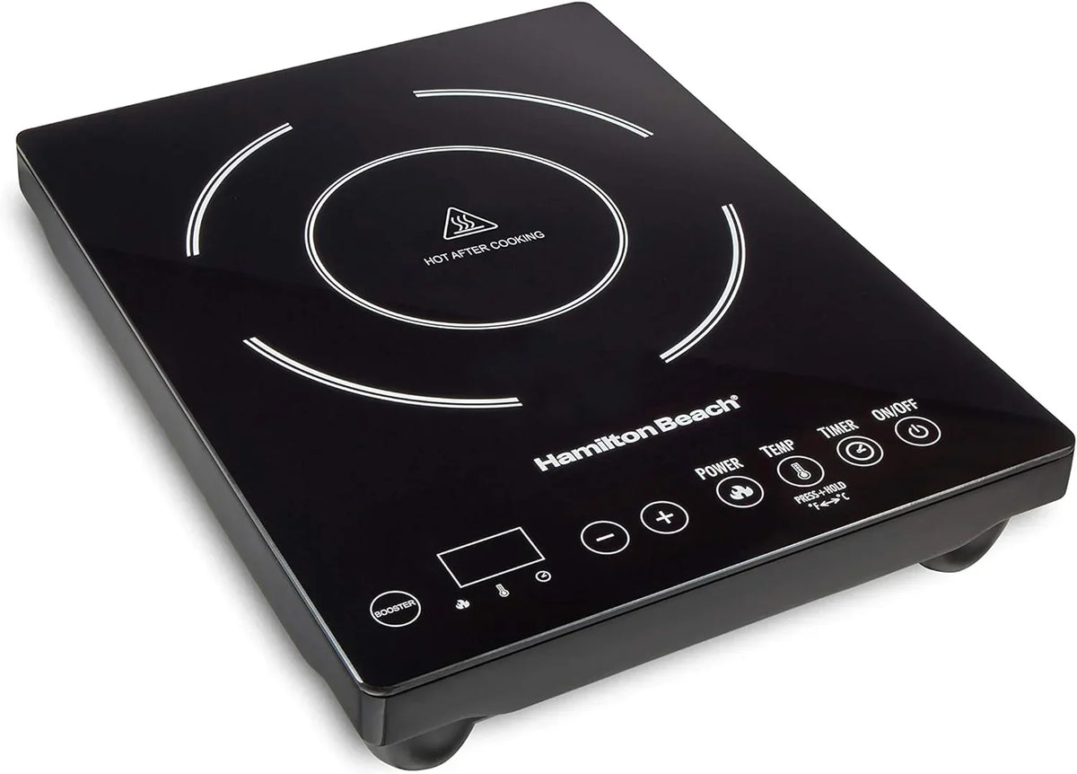 Portable Single Induction Cooktop Countertop Burner, 1800 Watts, 10 Temperature Settings, Black - 34104