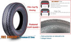 FREE COUNTRY Trailer Tires ST205/75R15, Set Of 4, 10-Ply Load Range E, Steel Belted Radial
