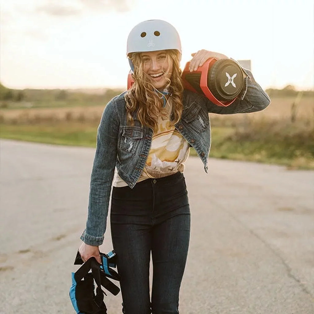 Hover-1 Rebel Kids Hoverboard With LED Headlight, 6 mph Max Speed, 130 lbs Max Weight, 3 Miles Max Distance - Pink Zebra