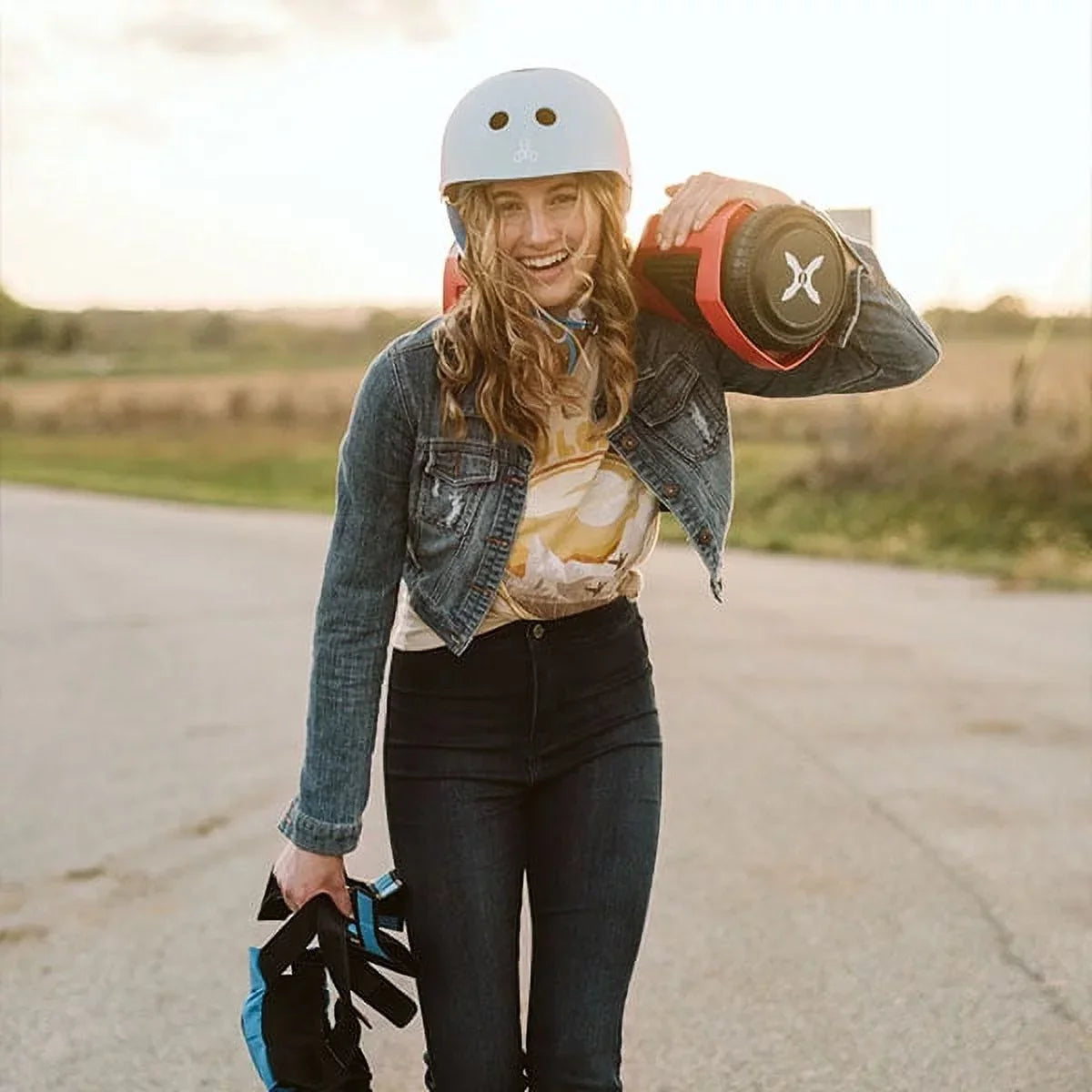 Hover-1 Rebel Kids Hoverboard With LED Headlight, 6 mph Max Speed, 130 lbs Max Weight, 3 Miles Max Distance - Pink Zebra