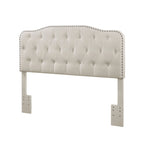 Tufted Gray Linen Headboard for Queen and Full Bed - 65in L x 3in W x 48in H