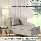Andeworld Upholstered Tufted Chaise Lounge Chair, Faux Suede, Khaki
