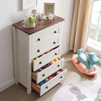 Farmhouse Engineered Wood 5-Drawer Dresser, 15.75in D x 31.25in W x 48in H
