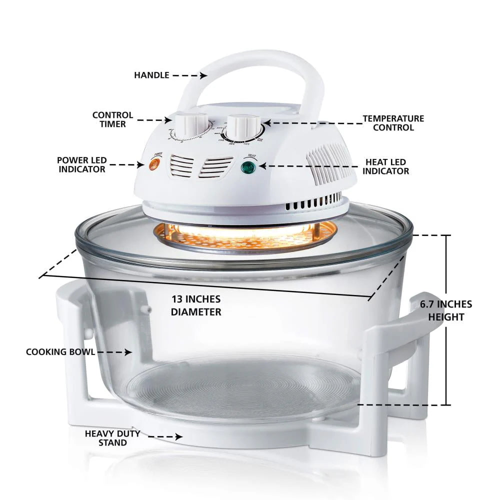 Nutrichef Halogen Oven Air Fryer Infrared Convection Cooker