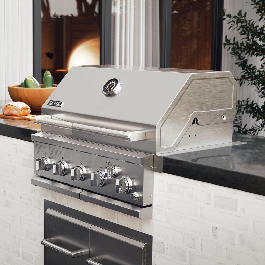 Spire 5 Burner Built-In Propane Gas Grill, Stainless Steel, 30 Inch, 750 SQ In, 63,000 BTUs - 740-0788P