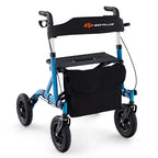 Foldable Rolling Rollator Walker With Seat, 9.5 Inch Pneumatic Wheels