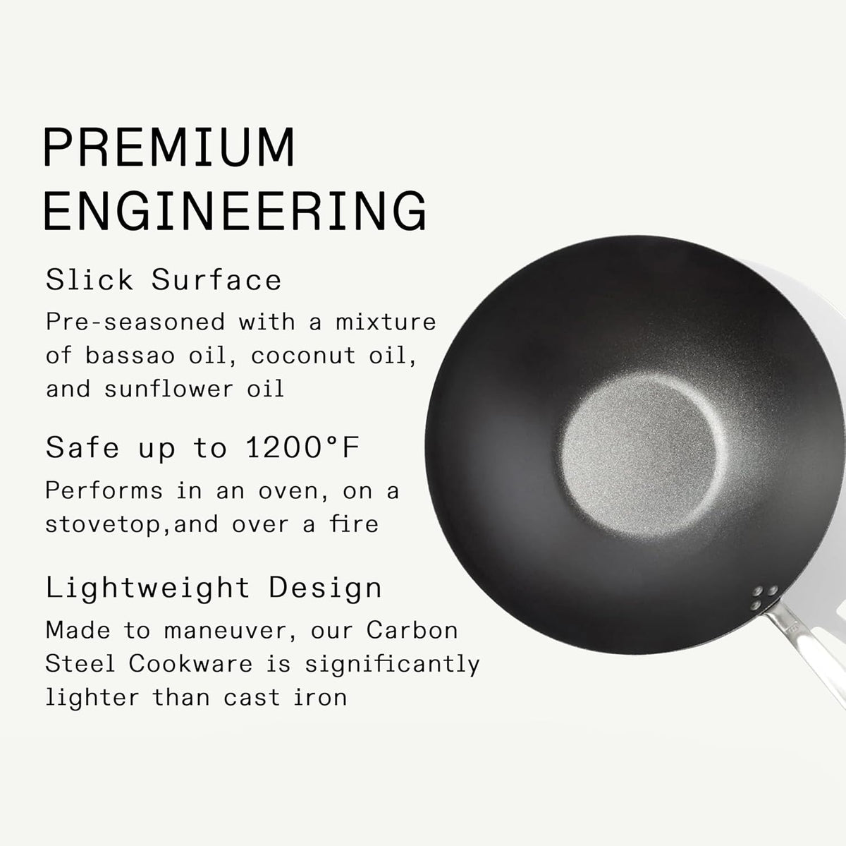 Made In Cookware 13in Seasoned Carbon Steel Wok - Sweden