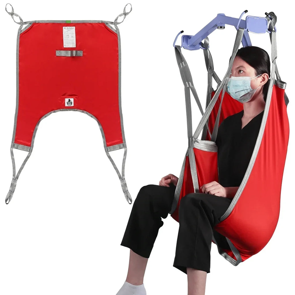 EZ Assistive Patient Lift Sling With Divided Leg, Red, Large, 500 lb Capacity