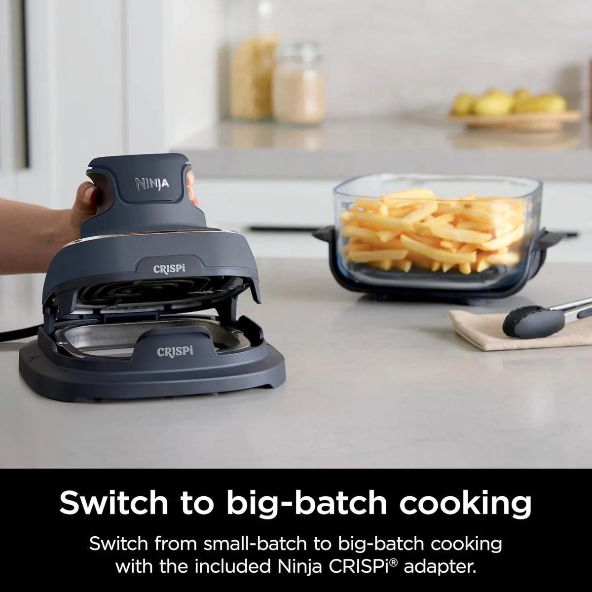 Ninja Crispi 4-in-1 Portable Glass Air Fryer Cooking System, 1500W, 4 QT And 6-Cup Containers