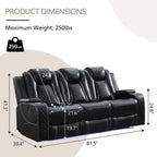 Power Reclining Sofa With Wireless Charging, Reading Light, USB/AC Ports And Cup Holders
