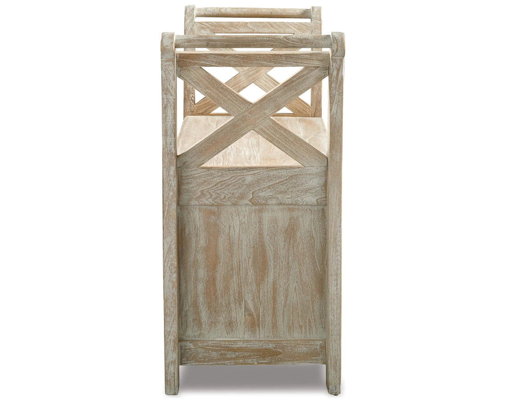 Signature Design by Ashley Accent Bench, Whitewash - Fossil Ridge