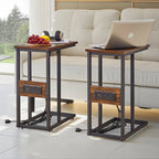 C-Shaped Sofa Side Tables, Set of 2, 11" D x 19" W x 24" H