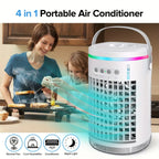 Portable Evaporative Cooler, 1400ml, 3 Speeds, USB, Remote, 7 LED Lights