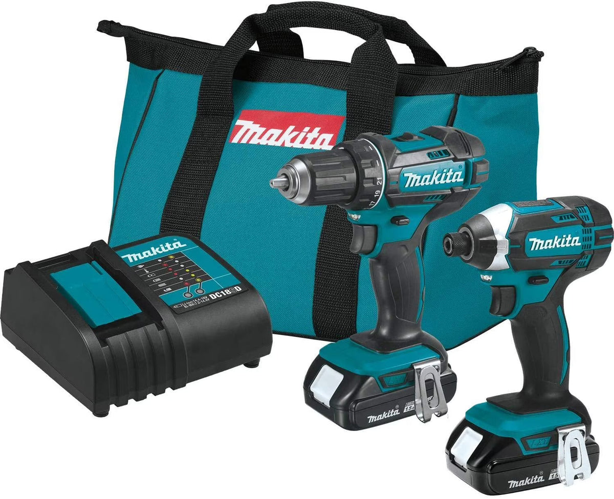 Makita 18V LXT Lithium-Ion 2-Piece Cordless Combo Kit With 1.5 Ah Batteries - CT225SYX