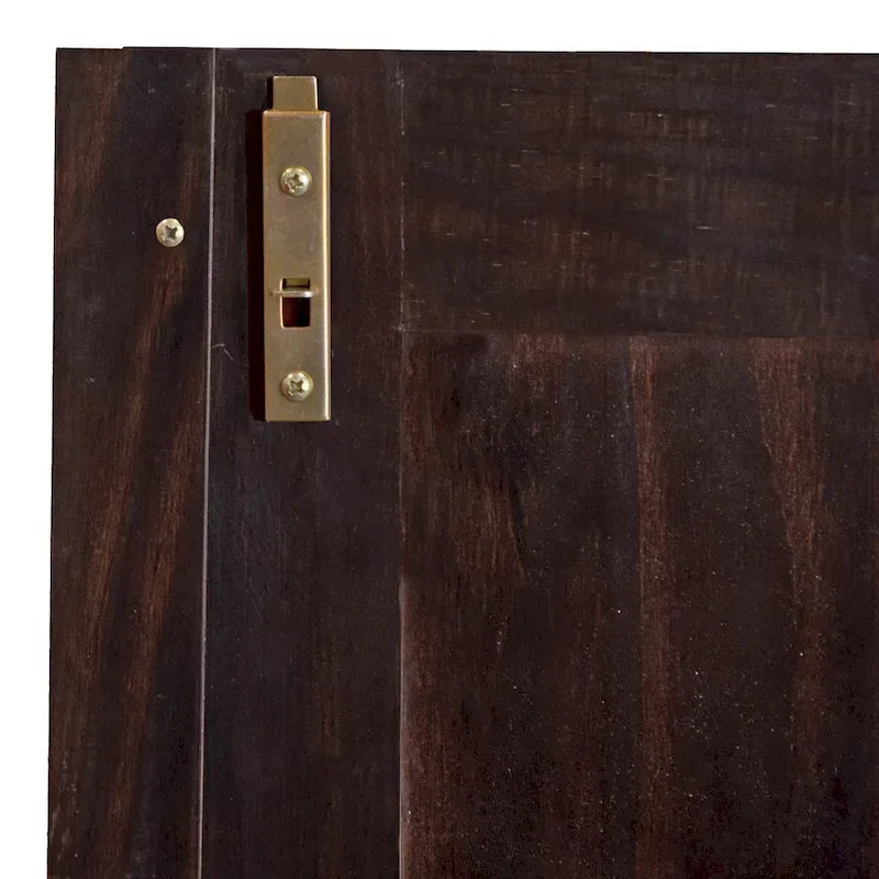 3-Door Solid Wood Wardrobe Armoire With 2 Drawers - 72in H x 45.8in W x 20.75in D