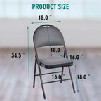 Costway Folding Chairs With Fabric Upholstered Padded Seats And Metal Frame - Set Of 6