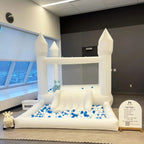 Connsann White Oxford Bounce House With Air Blower And Ball Pit, 13 ft x 8 ft x 8 ft