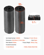 VEVOR Rubber Mulch Mat, 2 Rolls, 96 x 22 inch, Black - HJ6002