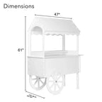 ZETY Solid Wood Rolling Candy Cart With Wheels, 75 LBS Capacity