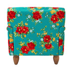 The Pioneer Woman Vintage Floral Low Back Fabric Accent Chair, Teal