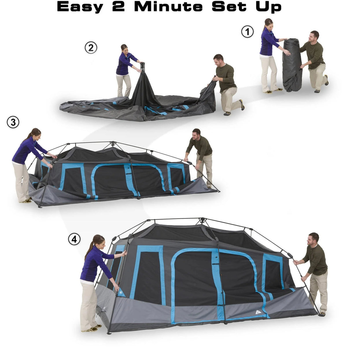 Ozark Trail 10-Person Dark Rest Instant Cabin Tent, Gray - WMT-141078D