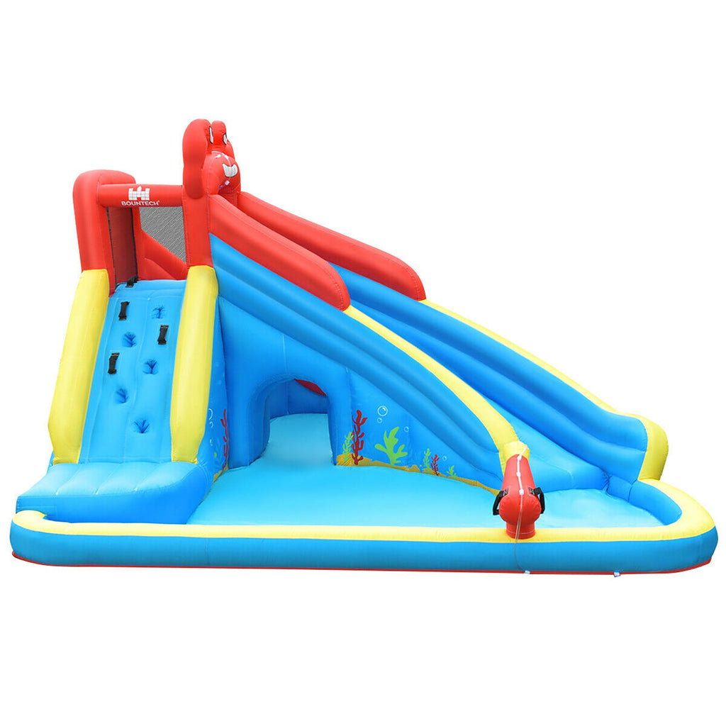 Costway Inflatable Crab Dual Slide Water Park Bounce House With Splash Pools, 197 x 157.5 x 98.5 in, 950W Blower