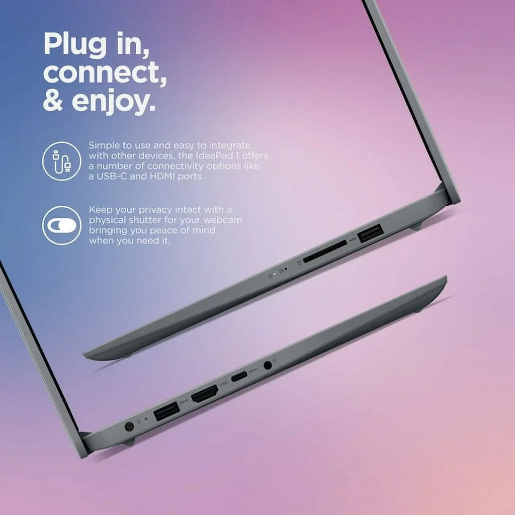 Lenovo IdeaPad 1i 14.0in Laptop, Intel Celeron N4020, 4GB RAM, 64GB eMMC Storage, Cloud Grey - Windows 11 In S Mode