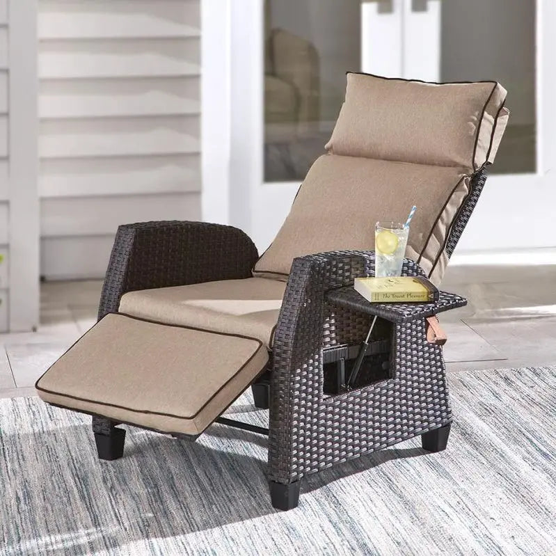 Weatherproof Outdoor Recliner Chair - 330 lbs Capacity, Steel Frame