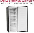 Frigidaire Upright Freezer, 6.5 cu. ft., Silver, 21in D x 23in W x 56in H - EFRF696-AMZ