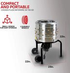 1 HP Electric Chicken Plucker, Stainless Steel, 120VAC, 800W, 280 RPM, 20-Inch Drum, 92 Soft Fingers