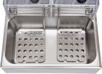 Miumaeov Stainless Steel Countertop Deep Fryer With Frying Baskets And Lid, 12.7QT/12L Capacity