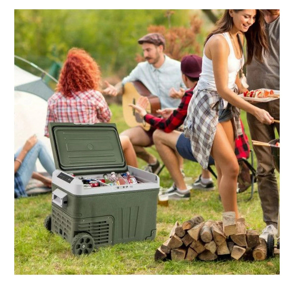 Portable 12V Car Refrigerator Electric Cooler, 35L/50L, Green
