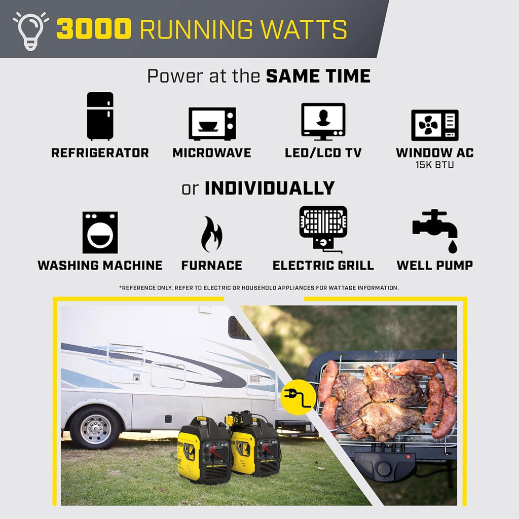 Champion Power Equipment 4000-Watt Dual Fuel RV Ready Portable Inverter Generator With CO Shield
