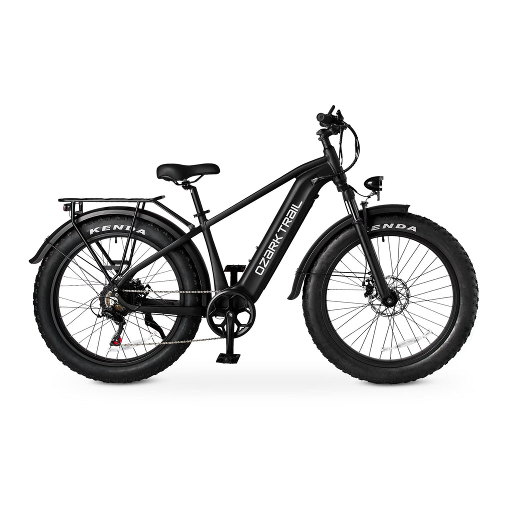 Ozark Trail Electric Fat Tire Bike, 26in, 48V, Class 2, Black, Fits Riders 5ft 2in - 6ft 1in - M.3 Ranger+