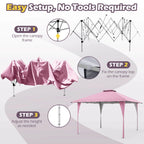 Costway Pop-Up Gazebo Outdoor Canopy Tent, 13 x 13 ft, Gray