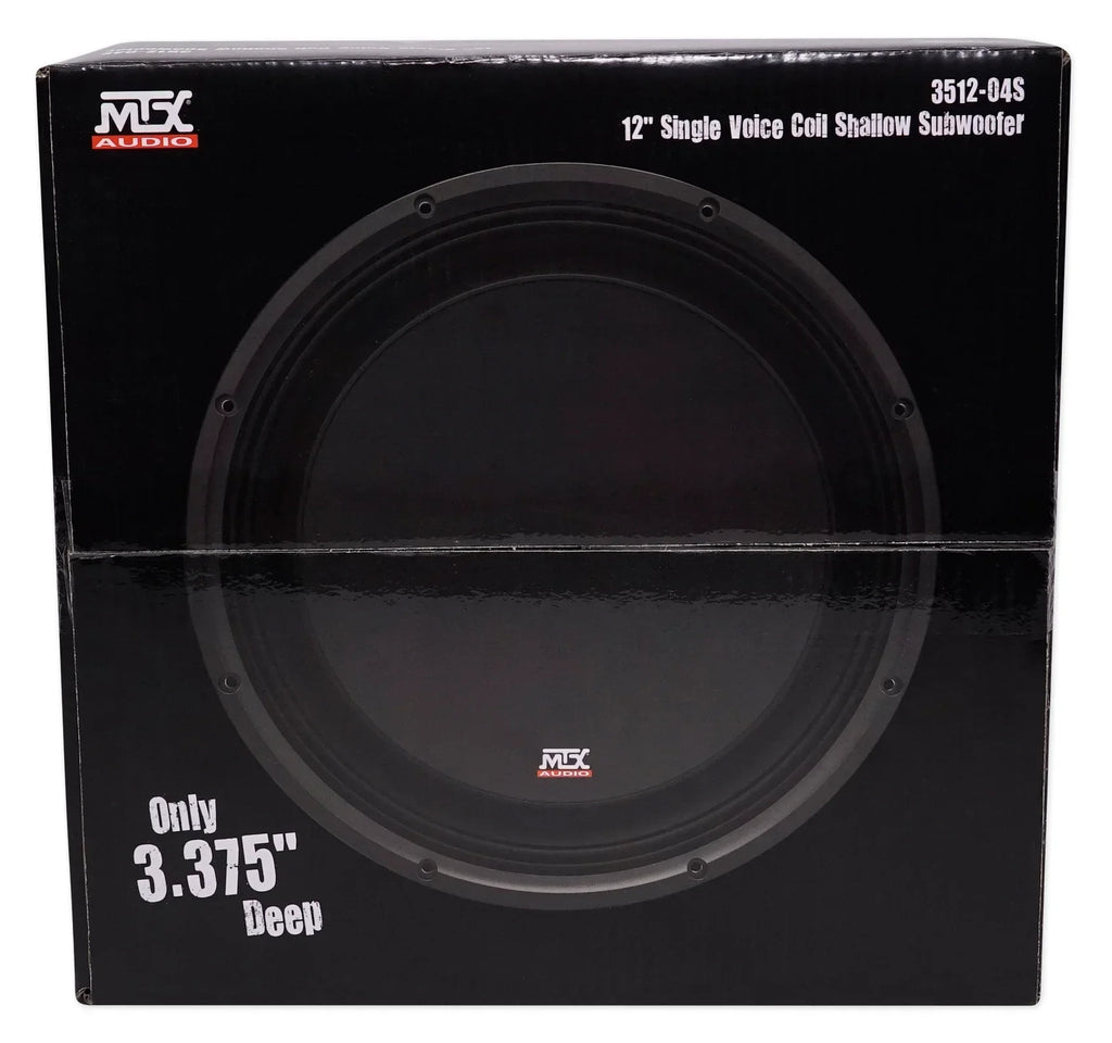 MTX Dual 3512-04S 12 in 1200W Shallow Car Subwoofers With Rockville Sealed Enclosure