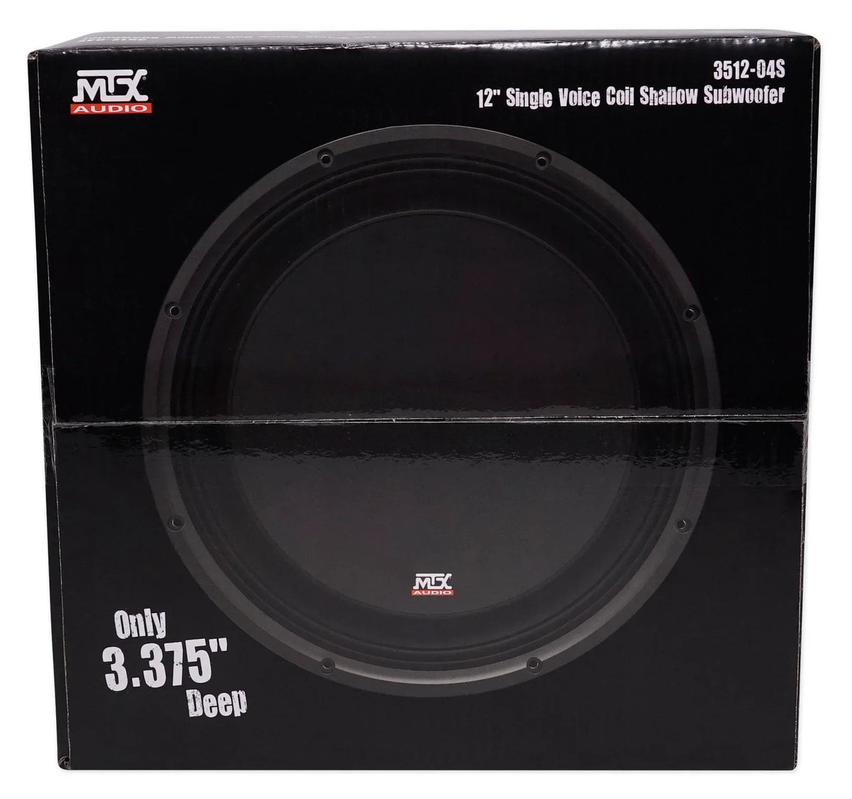 MTX Dual 3512-04S 12 in 1200W Shallow Car Subwoofers With Rockville Sealed Enclosure