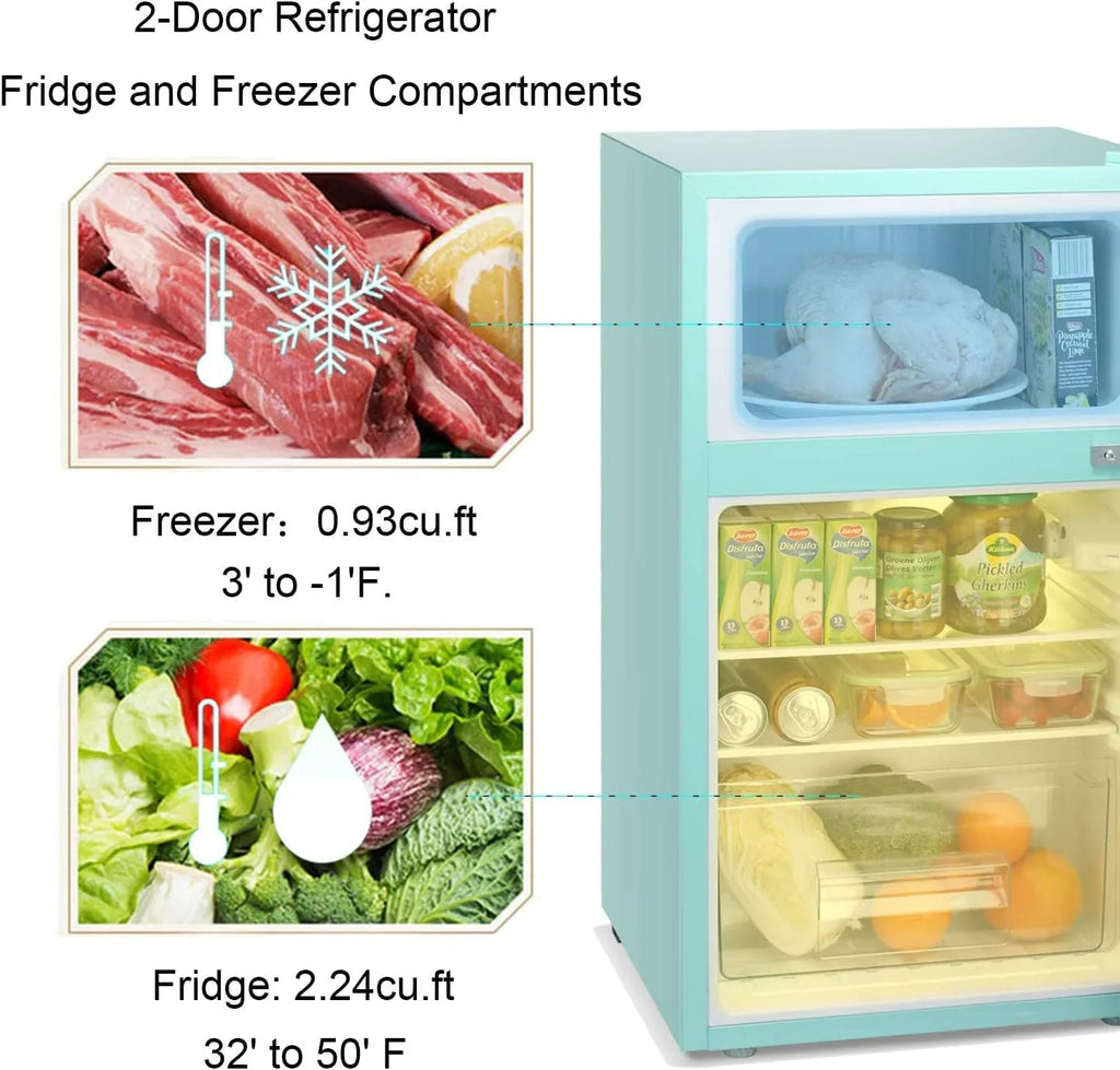 Antarctic Star Compact Mini Refrigerator 3.2 cu ft, Green - F90GR
