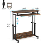 Height-Adjustable Portable Laptop Desk With Keyboard Tray, 43.3in H x 31.5in L x 17in D
