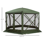 Outsunny 12' X 12' Hexagon Pop Up Screen House With Mesh Netting Walls And Carry Bag