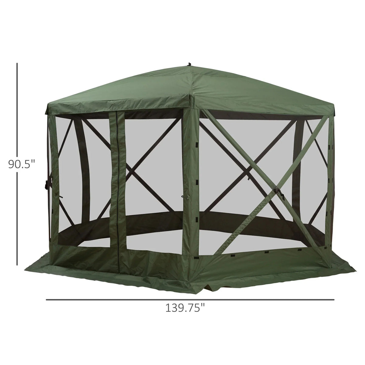 Outsunny 12' X 12' Hexagon Pop Up Screen House With Mesh Netting Walls And Carry Bag