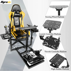 Marada Flight Simulator Cockpit Racing Steering Stand Adjustable Fit For Thrustmaster HOTAS Warthog