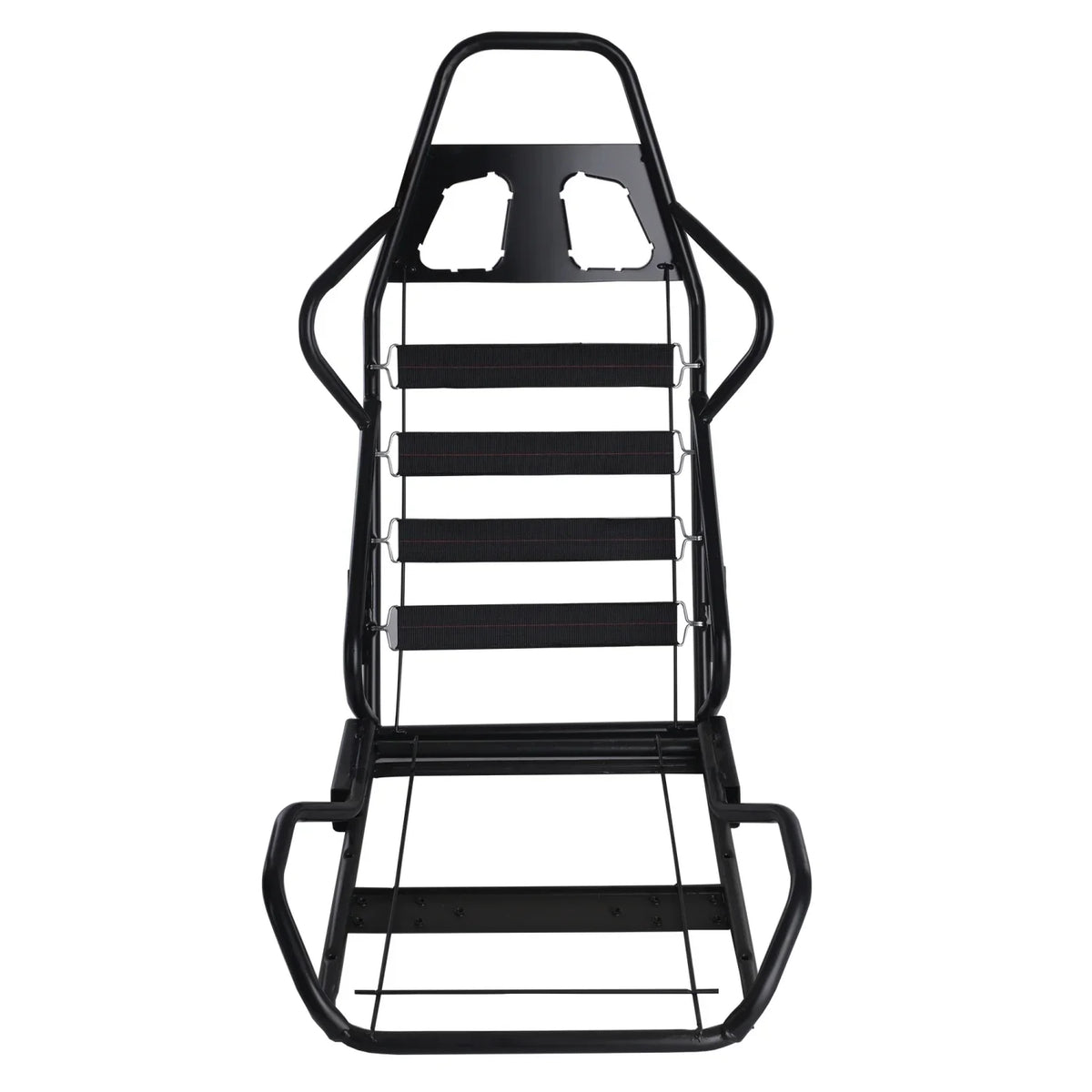 Racing Seats With Double Slider, PVC And Suade Material, Black - Set Of 2 Pieces