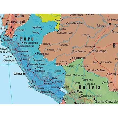 Swiftmaps South America Wall Map - GeoPolitical Edition