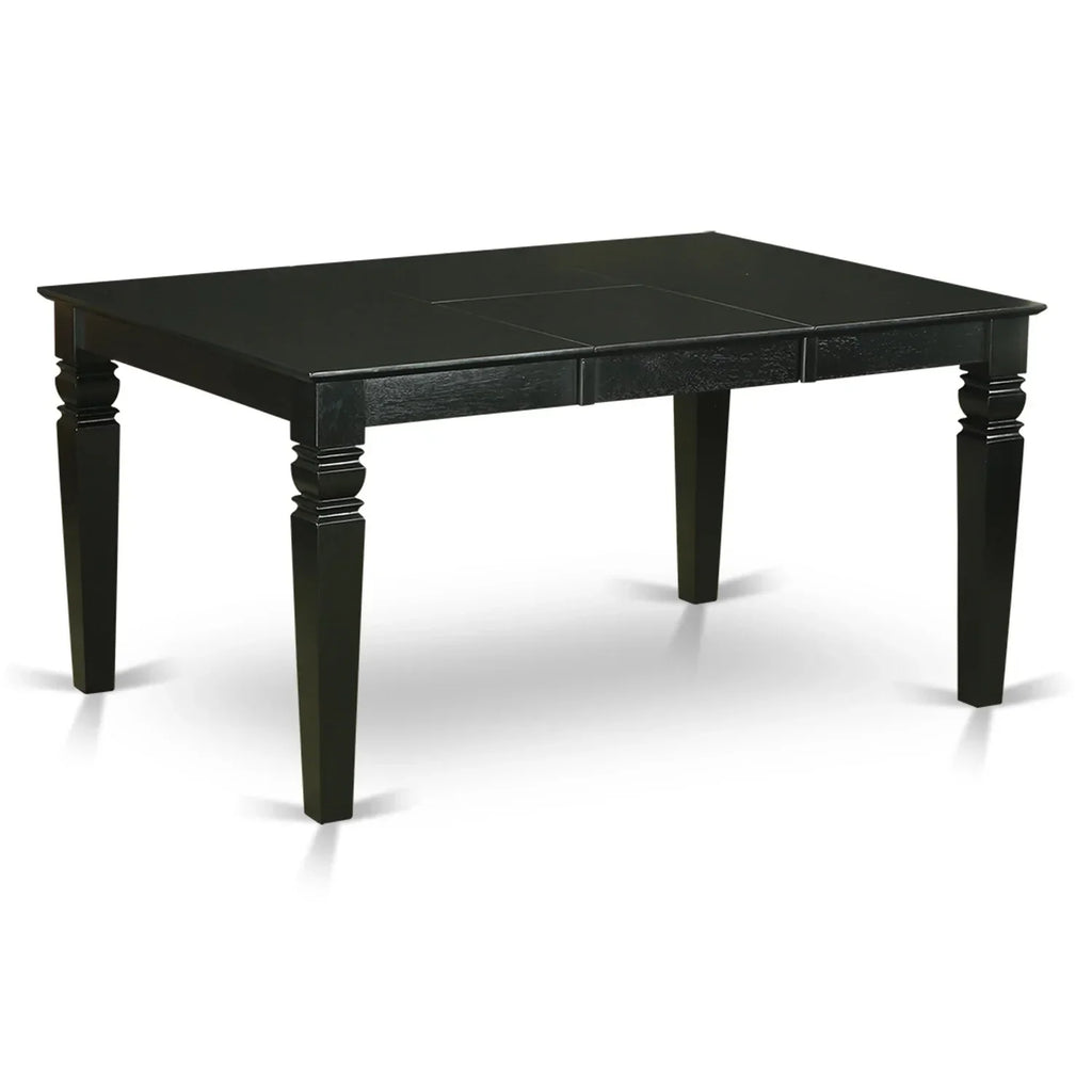 HomeStock Rustic Retreat Furniture 5-Piece Dining Set With 4 Parson Chairs, Butterfly Leaf Table, Hardwood Frame, Black - Wega5-Blk-24