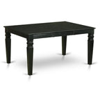 HomeStock Rustic Retreat Furniture 5-Piece Dining Set With 4 Parson Chairs, Butterfly Leaf Table, Hardwood Frame, Black - Wega5-Blk-24